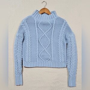 PacSun LA Hearts Sky Blue Cable Knit Sweater Size S‎